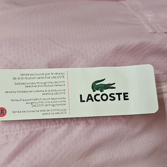 Lacoste Women's Soft Pink Rose Wind Breaker Zip Front Jacket Size 12 New W/Tag - Picture 6 of 13